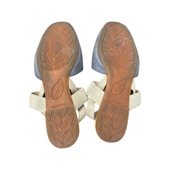 Born Ladies Size 6 M Close Toe Sandals Light Gray Leather Flats - Picture 7 of 8